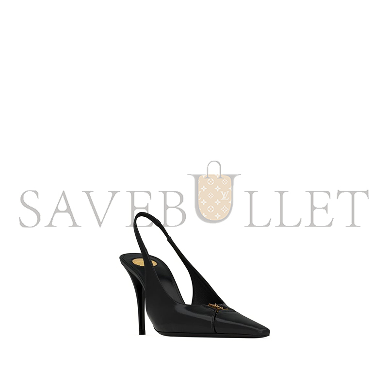YSL BABYLONE BRETEUIL SLINGBACK PUMPS IN SMOOTH LEATHER 806685AAESX1000
